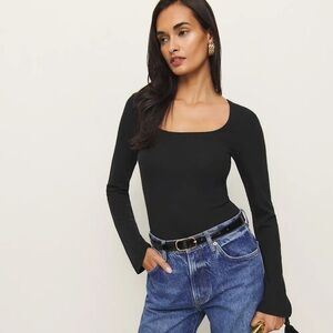 Reformation Devon Knit Top Black - Size M
